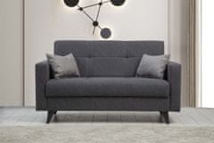 Atelier Del Sofa Raztegljiv kavč z dvema sedežema, Polya - temno siva
