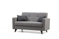 Atelier Del Sofa Raztegljiv kavč z dvema sedežema, Polya - svetlo siva