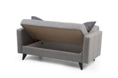 Atelier Del Sofa Raztegljiv kavč z dvema sedežema, Polya - svetlo siva