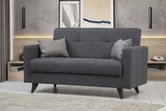 Atelier Del Sofa Raztegljiv kavč z dvema sedežema, Polya - temno siva