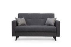 Atelier Del Sofa Raztegljiv kavč z dvema sedežema, Polya - temno siva