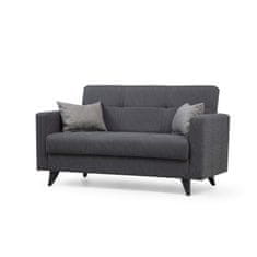 Atelier Del Sofa Raztegljiv kavč z dvema sedežema, Polya - temno siva