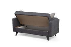 Atelier Del Sofa Raztegljiv kavč z dvema sedežema, Polya - temno siva