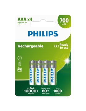 Philips Baterija R03B4A70/10 za ponovno polnjenje AAA 700 mAh 4 kosi