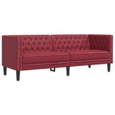 Vidaxl Komplet Chesterfield kavčev 2-delna rdeče umetno usnje