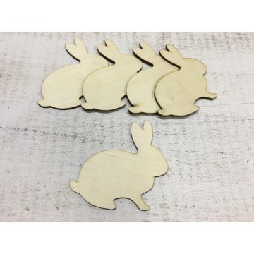 Rayher.	 Leseni okraski, Zajčki, 10cm, set 5