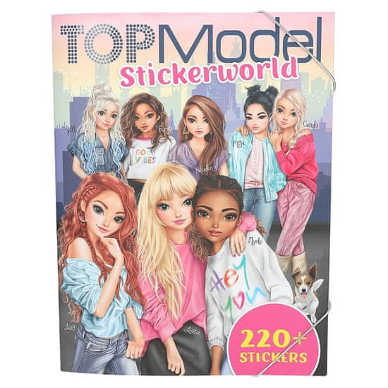 Top Model Velký kreativní sešit Stickerworld , 8 modelek a pes, 220 ...