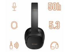 Manta Rytmo Elegance naglavne slušalke, Hybrid ANC, USB-C, Phantom črne