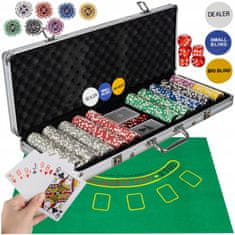 Kruzzel XXL Texas Holdem poker set 500 žetonov v alu. kovčku