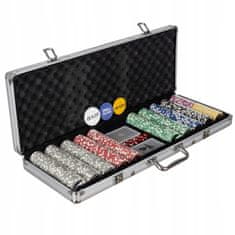 Kruzzel XXL Texas Holdem poker set 500 žetonov v alu. kovčku