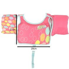 WOWO Roza napihljiv plavalni jopič za otroke - Bestway 32174 z rokavi za otroke 3-6 let, 19-30 kg