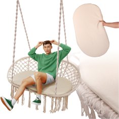 WOWO Stol Brazilian Stork Nest - bež gugalnik Stork Nest za 2 osebi z resicami, nosilnost 240 kg