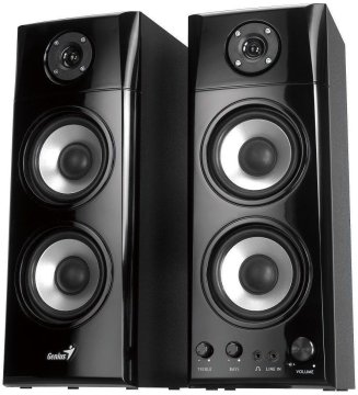 Genius SP-HF1800A II (31730031400) 2.0 60W, 2xRCA, 3,5 mm jack črn komplet lesenih zvočnikov