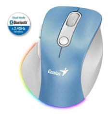 Genius Ergo 9000S Pro Bluetooth (31030039401) polnilna RGB svetlo modra ergonomska brezžična miška