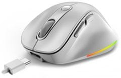 Genius Ergo 9000S Pro Bluetooth (31030039400) polnilna RGB perla bela ergonomska brezžična miška