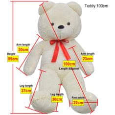 Vidaxl XXL plišasti medved bele barve 85 cm
