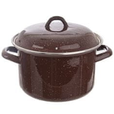 shumee Rjav emajliran lonec 20 cm 3,2 l pokrov indukcija plina