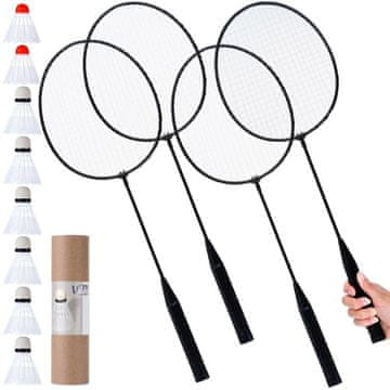 shumee Badminton Set rekreacijskih loparjev VILDE 8 žogic 61 cm 12 kosov.