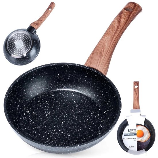 shumee Plinska indukcijska ponev iz granita proti sprijemanju trdna VILDE 16 cm