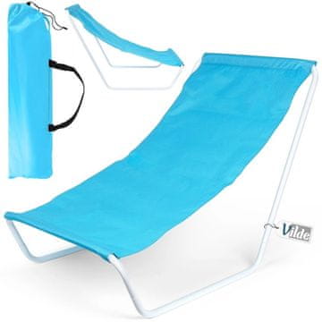 shumee VILDE zložljiv kovinski stol za plažo s torbo za prenašanje 86 x 51,5 cm