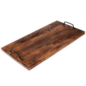 shumee Lesena deska za rezanje z ročaji / servirni pladenj 56x29 cm