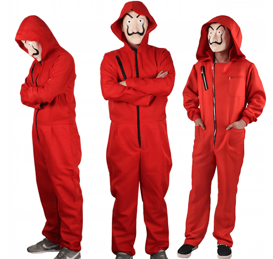Korbi Kostum Money Heist, rdeča obleka, velikost XXL
