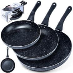 shumee Set plinskih indukcijskih ponev VILDE, granitna protilepka, 3 kosi.
