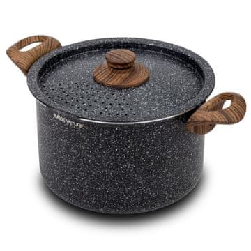 shumee NATURE granitni lonec s cedilom, funkcija cedila, 22 cm, 5 l