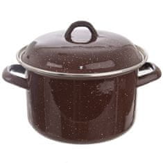 shumee Rjava emajlirana posoda 18 cm 2,5 l pokrov indukcija plina