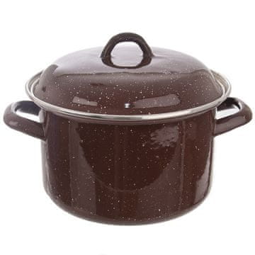 shumee Rjava emajlirana posoda 18 cm 2,5 l pokrov indukcija plina