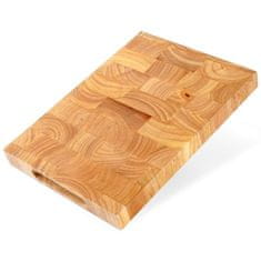 shumee Gumijasta lesena deska za rezanje 35x25x3,5 cm