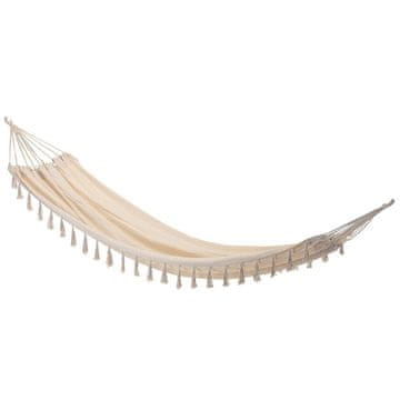 shumee Viseča mreža za eno osebo bež XXL 200x100 cm