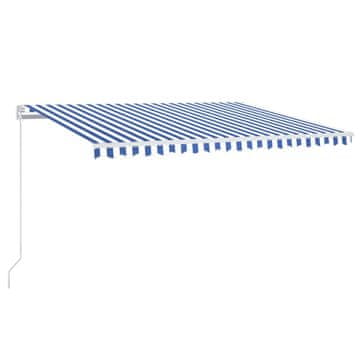Vidaxl Ročno zložljiva tenda z LED lučmi 450x350 cm modra in bela