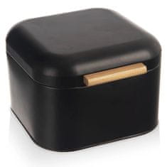 shumee Črna kovinska posoda za kruh BLACK 21,5x20x14,5 cm