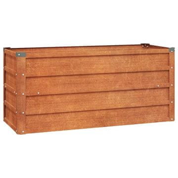 Vidaxl Vrtna visoka greda rusty 100x40x45 cm corten jeklo