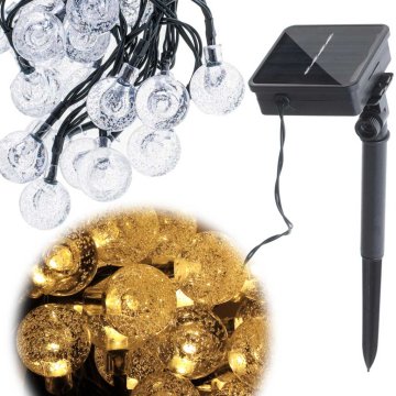 WOWO Solarne vrtne luči krogla - Solarne vrtne luči - krogla 7m 50LED toplo bela
