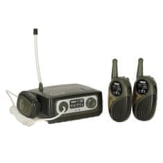 WOWO Walkie-talkie kratkovalovni set s centralo za otroke kaki