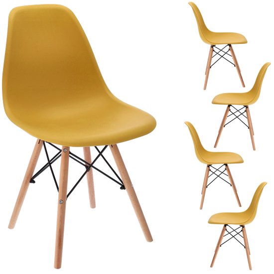 shumee 4 x gorčični EVA stol (ikeabox)