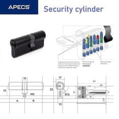 APECS Cilindrični vložek APECS SM-95(45/50)-BLM (5keys) (00034289)