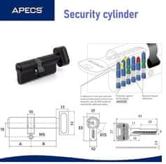 APECS Cilindrični vložek APECS SM-95(40C/55)-BLM (5keys) (00034290)