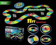 Alltoys Sijoča steza v temi + avto z LED lučko 220 kosov