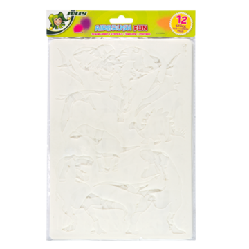 Jolly 12-delni komplet šablon Airbrush šablone “Živalski svet & družina”