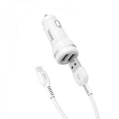 Hoco Avtopolnilec Z27 2,4 A s kablom 1m MicroUSB - bel