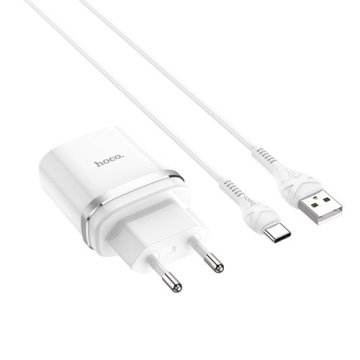 Hoco Pametni hišni polnilec C12Q 3A z 3.0 QC USB vtičem in s polnilnim kablom Type C