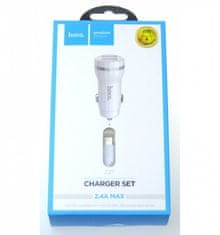 Hoco Avtopolnilec Z27, 2,4 A s kablom 1m Lightning iPhone - bel