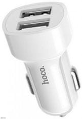 Hoco Avtopolnilec Z2A adapter 2,4A - 2xUSB - bel