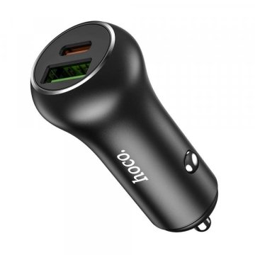Hoco Avtopolnilec Z38 adapter 2xUSB 38W 3,0 QC za Samsung - črn
