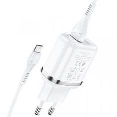 Hoco Pametni hišni polnilec N4 12W z 2,4A z 2x USB vtičem in s polnilnim kablom Micro USB bel