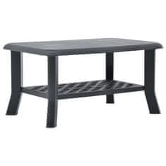 Vidaxl Klubska mizica antracitna 90x60x46 cm plastika