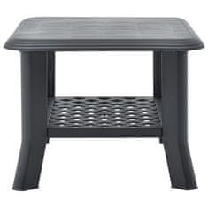 Vidaxl Klubska mizica antracitna 90x60x46 cm plastika